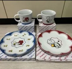 ミスド　SNOOPY スヌーピー　2016 クリスマスセット　ペアグラスプレート