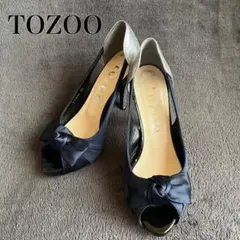TOZOO トゥズー/パンプス/オープントゥ/リボン/キラキラのサムネイル