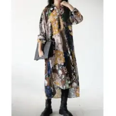 アンティカ patterntorso ワンピース 花柄 パッチワーク 総柄