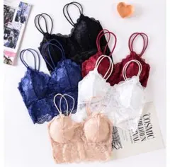 見せブラ　まとめ売り　2セット　レース　ブラジャー　赤、ベージュ