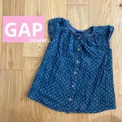 babyGAP ベビー ワンピース デニム ノースリーブ ドット柄 美品　70
