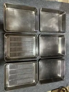 【業務用　アルミバット+焼網　5個セット　2/3×20mm　ホテルパン】 業務用 アルミバット+焼網 5個セット 2/3×20mm ホテルパン】 - メルカリ