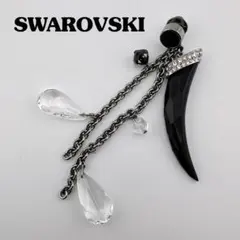 美品　SWAROVSKI /スワロフスキー ブローチ ピンバッジ ブラックのサムネイル