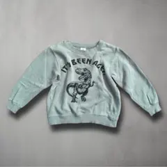 デビロック 恐竜プリント スウェットトレーナー グレー