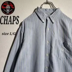CHAPS チャップス マルチカラー ストライプ ボタンダウンシャツ 刺繍ロゴ