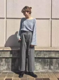 新品 kastane チェックイージースラックス