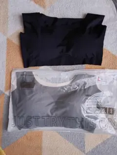 シームレスブラ 2色セットブラック＆グレー L
