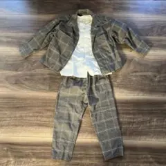 セットアップ　チェック　GU キッズ　結婚式　美品