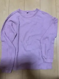 【UNIQLO】 ユニクロ ワッフル生地 長袖カットソー 150cm ピンク