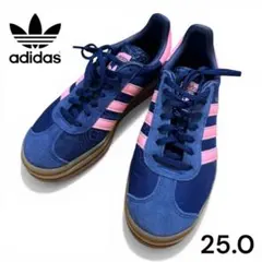 adidas ガゼルボールド 25 厚底 ネイビー ピンク 美品