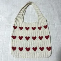 SHEIN ハート柄ニットトートバッグ　レディーストートバッグ