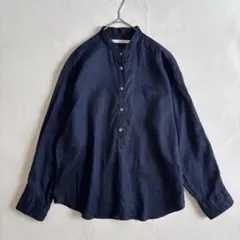 美品 カレンソロジー 2wayギャザーバンドカラーブラウス ネイビー 日本製 美品 カレンソロジー 2wayギャザーバンドカラーブラウス ネイビー 日本