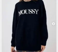 MOUSSY ロゴニット ブラック 長袖