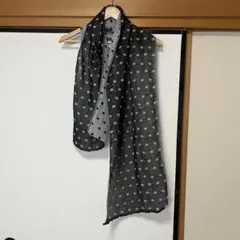 ドット柄 ストール ショール ブラック グレーのサムネイル