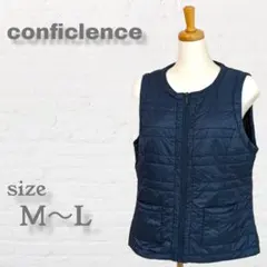 【confidence】✨美品・即発送✨　ダウンベスト/裏起毛/ダークブルー