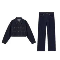 デニムセットアップ クロップドジャケット