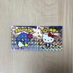 サンリオキャラクターズマンチョコ　シール　ハローキティ×タキシードサム