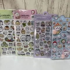 【４枚セット】ちいかわ　ぷくぷくぷにぷにシール、硬いシール等