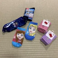 女の子　靴下16-18cm5点セット　ポーチつき