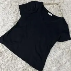 22OCTOBRE Vネック半袖Tシャツ ブラック 綿100%のサムネイル