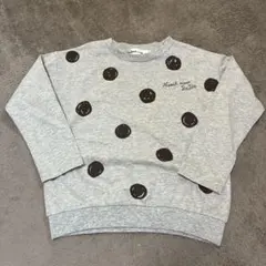 Noeil aime Bebe110cmグレー ドット柄 長袖カットソー