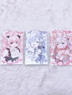 VTuberイラストカード 3枚セット みあぞー 白兎ねむり 氷影凪ルカ