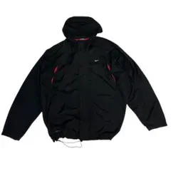 00s NIKE マウンテンパーカー 刺繍ロゴ ブラック スウッシュ y2k M