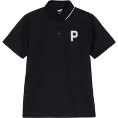 PUMA GOLF 吸汗速乾 ストレッチ 鹿の子 半袖 ポロシャツ 黒 L