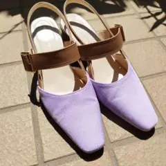 【春コーデ】極美品 オリエンタルトラフィック パンプス 紫 24cm 38 箱付
