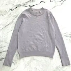 ミッシュマッシュ ニット セーター カットソー パール装飾 ハイネック M 上品