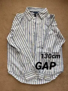 【GAP】キッズ　子供服　長袖シャツ　130cm　ストライプ　おしゃれ