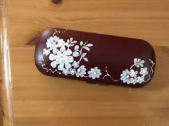 トールペイント花のメガネケース