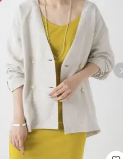 Loungedress リネンノーカラージャケットのサムネイル