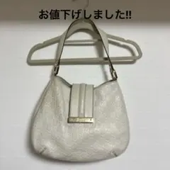 GUCCI グッチ シマ　レザー　バッグ　ホワイト　ワンショルダー