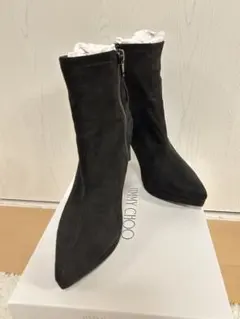 R&E ショートブーツ　黒　スウェード調　M