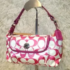 ⭐希少カラー⭐COACH シグネクチャー アクセサリーポーチ ピンク