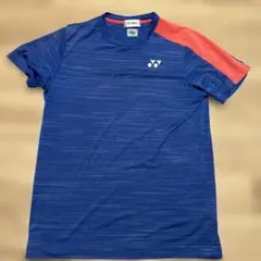 YONEX 半袖シャツ 青と赤 ストライプ