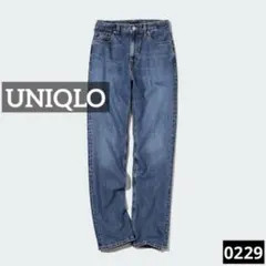 0229 UNIQLO ストレートハイライズジーンズ ブルー