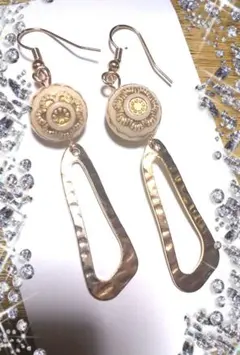 アンティーク風&ゴールドフープピアス
