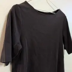 UNIQLO XL ダークブラウン 五分袖Tシャツ