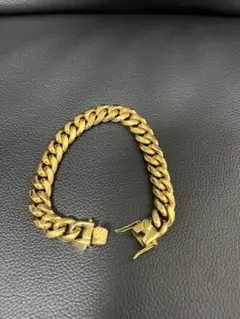 18k gp マイアミチェーン ソリッド ゴールド ブレスレット