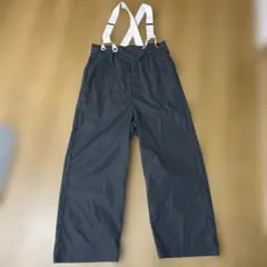 グレー サロペット ワイドパンツ