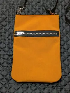 ハンドメイド　オレンジ サコッシュ ショルダーバッグ