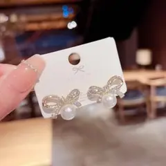 まとめ買い2ペア組み合わせ ピアス リボンとパールのデザイン イヤリング ミニ