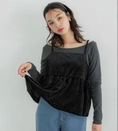 プ*ぃ様 coca ラインストーン ベロアキャミソールビスチェ