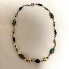 ベネチアンガラス ミルフィオリ ロングネックレス ムラーノガラス 