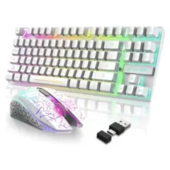 ZIYOU LANG ワイヤレスゲーミングキーボード 無線マウスセット 87