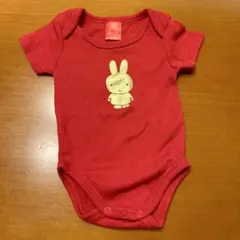 ミッフィ柄赤い50-56㎝ロンパース