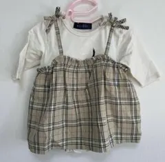 イーストボーイ　チェックロンパース　70 女の子　美品
