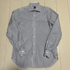 BEAMSF アルビニ社 紺×白 ドビーストライプシャツ クリーニング済 39